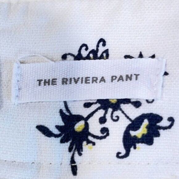 LOFT Marisa Fit Ankle Crop Riviera Pants White Floral Cotton Stretch Womens 10P - Picture 6 of 7